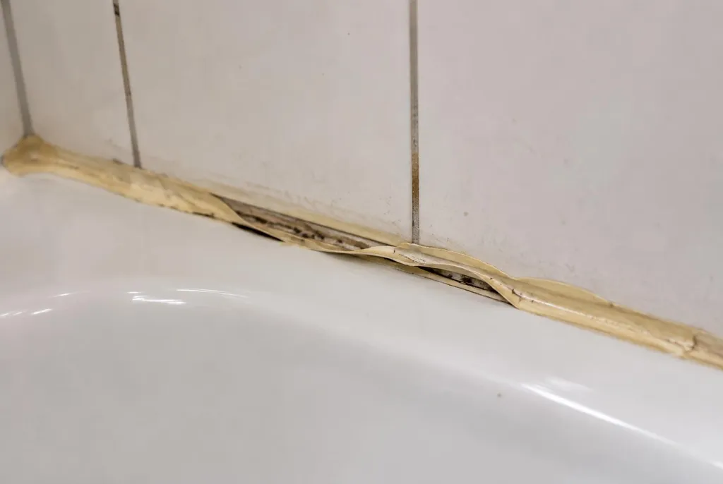 Kitbedrijf Werkendam – loslatende kit naast het bad
